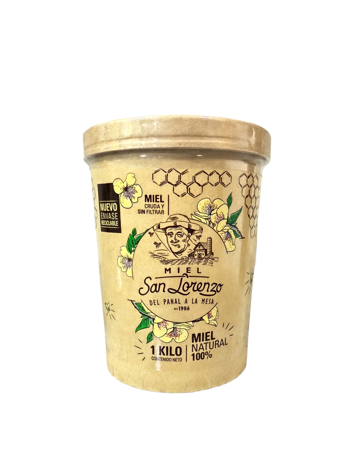 Frasco de miel cruda sin filtrar – origen chileno